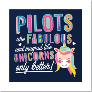 Pilots are like Unicorns Gift Idea Posters and Art